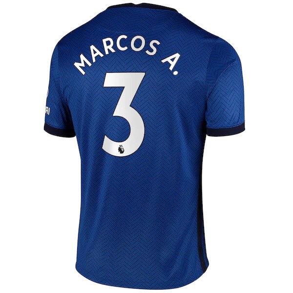 Camiseta Chelsea NO.3 Marcos A. 1ª 2020-2021 Azul